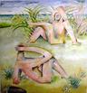 Two People on the Dune           28¼" x 26"
